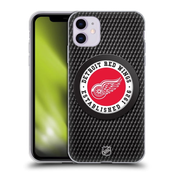 Head Case Designs Officially Licensed NHL Detroit Red Wings Puck Texture Soft Gel Case Compatible with Apple iPhone 11
