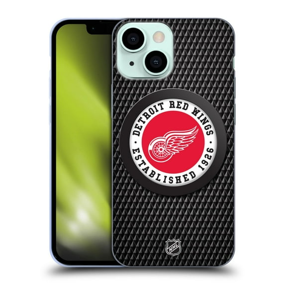 Head Case Designs Officially Licensed NHL Detroit Red Wings Puck Texture Soft Gel Case Compatible with Apple iPhone 13 Mini