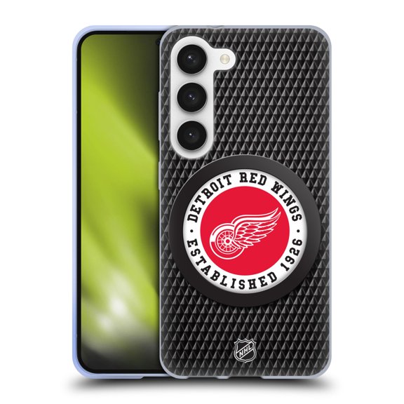 Head Case Designs Officially Licensed NHL Detroit Red Wings Puck Texture Soft Gel Case Compatible with Samsung Galaxy S23 5G