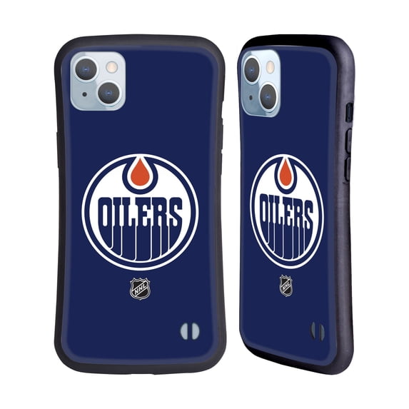 Head Case Designs Officially Licensed NHL Edmonton Oilers Plain Hybrid Case Compatible with Apple iPhone 14 Plus