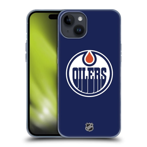 Head Case Designs Officially Licensed NHL Edmonton Oilers Plain Soft Gel Case Compatible with Apple iPhone 15 Plus