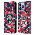 thumbnail image 1 of Head Case Designs Officially Licensed NHL Florida Panthers Camouflage Leather Book Wallet Case Cover Compatible with Apple iPhone 13 Pro, 1 of 6