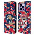 thumbnail image 1 of Head Case Designs Officially Licensed NHL Florida Panthers Camouflage Leather Book Wallet Case Cover Compatible with Apple iPhone 14 Pro Max, 1 of 6