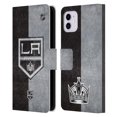 thumbnail image 1 of Head Case Designs Officially Licensed NHL Los Angeles Kings Half Distressed Leather Book Wallet Case Cover Compatible with Apple iPhone 11, 1 of 6