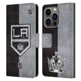 thumbnail image 1 of Head Case Designs Officially Licensed NHL Los Angeles Kings Half Distressed Leather Book Wallet Case Cover Compatible with Apple iPhone 14 Pro, 1 of 6