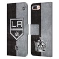 thumbnail image 1 of Head Case Designs Officially Licensed NHL Los Angeles Kings Half Distressed Leather Book Wallet Case Cover Compatible with Apple iPhone 7 Plus / iPhone 8 Plus, 1 of 6