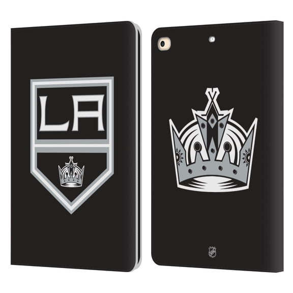 Head Case Designs Officially Licensed NHL Los Angeles Kings Plain Leather Book Wallet Case Cover Compatible with Apple iPad 9.7 2017 / iPad 9.7 2018