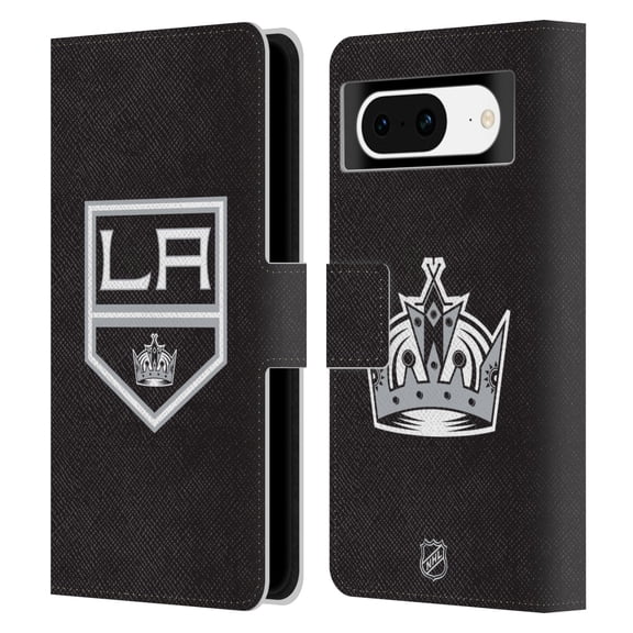 Head Case Designs Officially Licensed NHL Los Angeles Kings Plain Leather Book Wallet Case Cover Compatible with Google Pixel 8