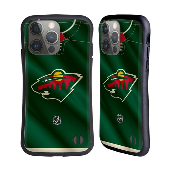 Head Case Designs Officially Licensed NHL Minnesota Wild Jersey Hybrid Case Compatible with Apple iPhone 14 Pro