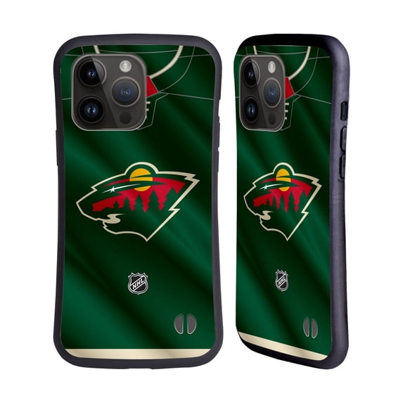 Head Case Designs Officially Licensed NHL Minnesota Wild Jersey Hybrid Case Compatible with Apple iPhone 15 Pro Max