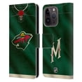thumbnail image 1 of Head Case Designs Officially Licensed NHL Minnesota Wild Jersey Leather Book Wallet Case Cover Compatible with Apple iPhone 15 Pro, 1 of 6