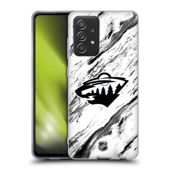 Head Case Designs Officially Licensed NHL Minnesota Wild Marble Soft Gel Case Compatible with Samsung Galaxy A52 / A52s / 5G (2021)