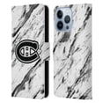 thumbnail image 1 of Head Case Designs Officially Licensed NHL Montreal Canadiens Marble Leather Book Wallet Case Cover Compatible with Apple iPhone 13 Pro, 1 of 6