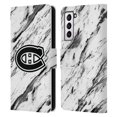 thumbnail image 1 of Head Case Designs Officially Licensed NHL Montreal Canadiens Marble Leather Book Wallet Case Cover Compatible with Samsung Galaxy S21 5G, 1 of 6