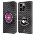 thumbnail image 1 of Head Case Designs Officially Licensed NHL Montreal Canadiens Puck Texture Leather Book Wallet Case Cover Compatible with Apple iPhone 14 Pro, 1 of 6