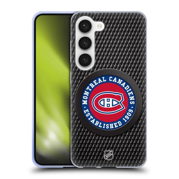 Head Case Designs Officially Licensed NHL Montreal Canadiens Puck Texture Soft Gel Case Compatible with Samsung Galaxy S23 5G