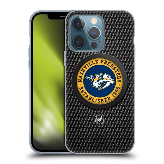 Head Case Designs Officially Licensed NHL Nashville Predators Puck Texture Soft Gel Case Compatible with Apple iPhone 13 Pro