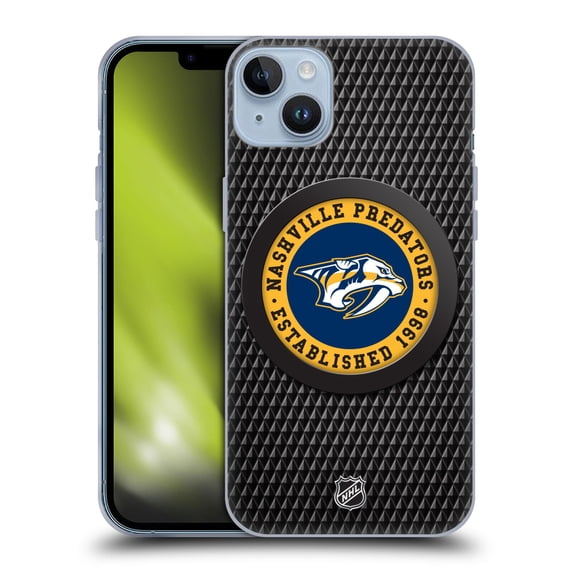 Head Case Designs Officially Licensed NHL Nashville Predators Puck Texture Soft Gel Case Compatible with Apple iPhone 14 Plus