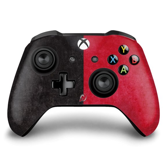 Head Case Designs Officially Licensed NHL New Jersey Devils Half Distressed Vinyl Sticker Skin Decal Cover Compatible with Microsoft Xbox One S / X Controller