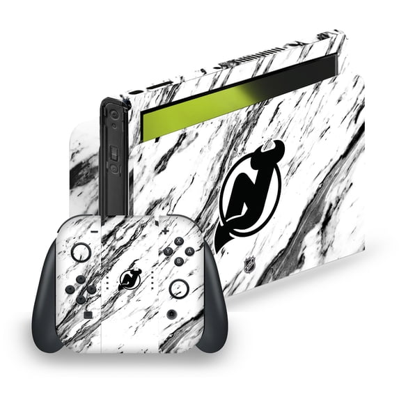 Head Case Designs Officially Licensed NHL New Jersey Devils Marble Vinyl Sticker Skin Decal Cover Compatible with Nintendo Switch OLED