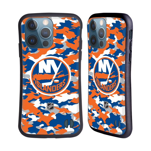 Head Case Designs Officially Licensed NHL New York Islanders Camouflage Hybrid Case Compatible with Apple iPhone 13 Pro