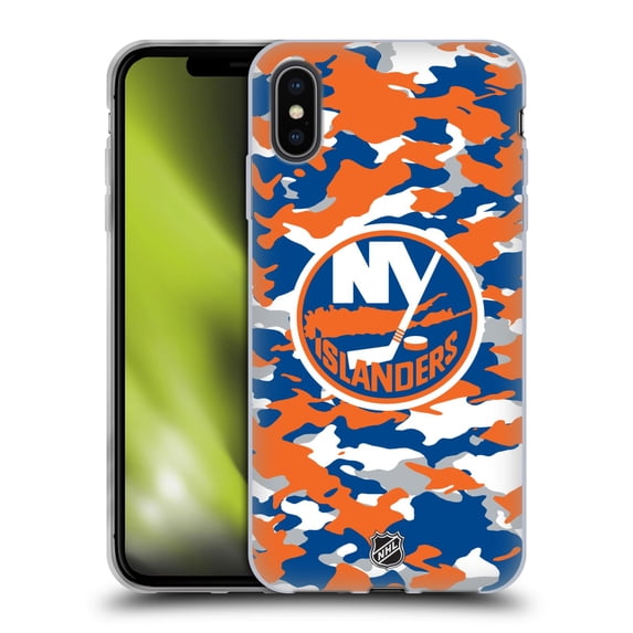 Head Case Designs Officially Licensed NHL New York Islanders Camouflage Soft Gel Case Compatible with Apple iPhone XS Max