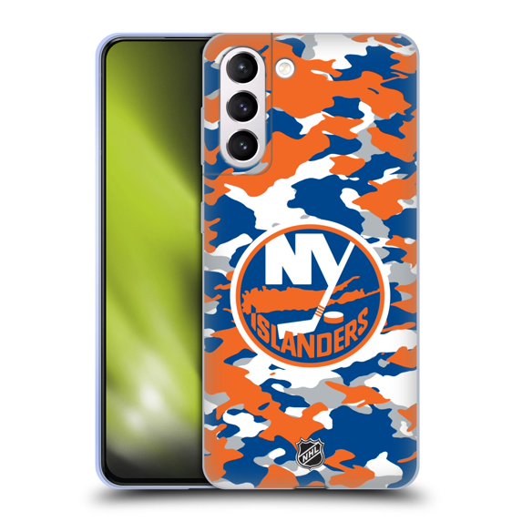 Head Case Designs Officially Licensed NHL New York Islanders Camouflage Soft Gel Case Compatible with Samsung Galaxy S21+ 5G