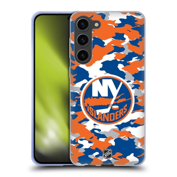 Head Case Designs Officially Licensed NHL New York Islanders Camouflage Soft Gel Case Compatible with Samsung Galaxy S23+ 5G
