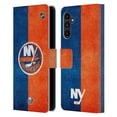 thumbnail image 1 of Head Case Designs Officially Licensed NHL New York Islanders Half Distressed Leather Book Wallet Case Cover Compatible with Samsung Galaxy A13 5G (2021), 1 of 6