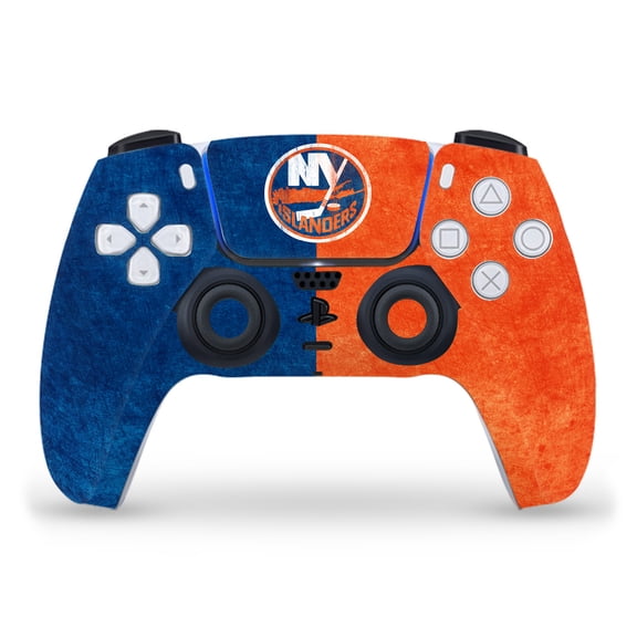 Head Case Designs Officially Licensed NHL New York Islanders Half Distressed Vinyl Sticker Skin Decal Cover Compatible with Sony PS5 Sony DualSense Controller