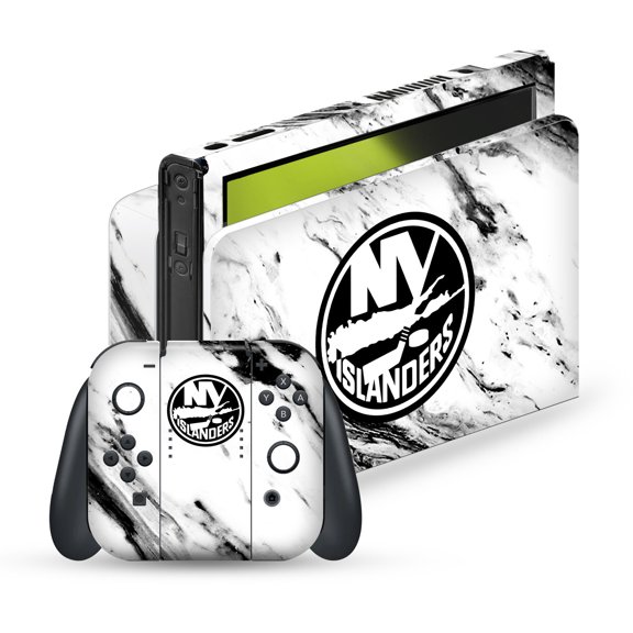 Head Case Designs Officially Licensed NHL New York Islanders Marble Vinyl Sticker Skin Decal Cover Compatible with Nintendo Switch OLED