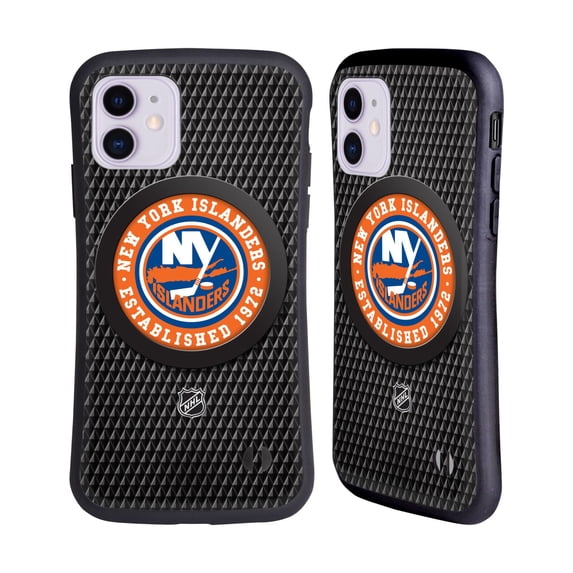 Head Case Designs Officially Licensed NHL New York Islanders Puck Texture Hybrid Case Compatible with Apple iPhone 11