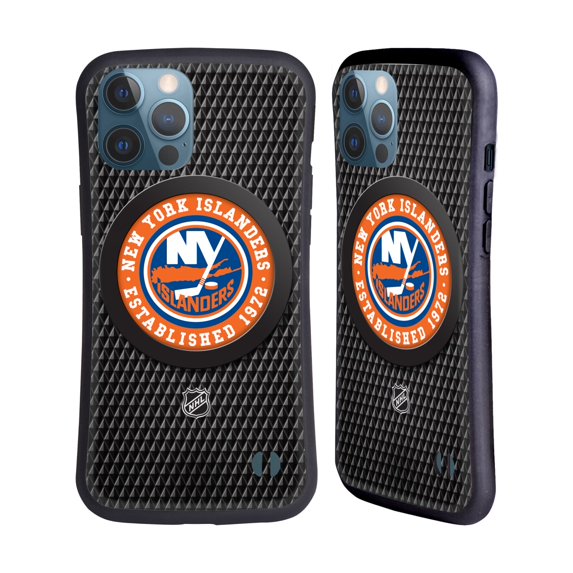 Head Case Designs Officially Licensed NHL New York Islanders Puck Texture Hybrid Case Compatible with Apple iPhone 13 Pro Max