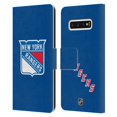 thumbnail image 1 of Head Case Designs Officially Licensed NHL New York Rangers Plain Leather Book Wallet Case Cover Compatible with Samsung Galaxy S10, 1 of 6