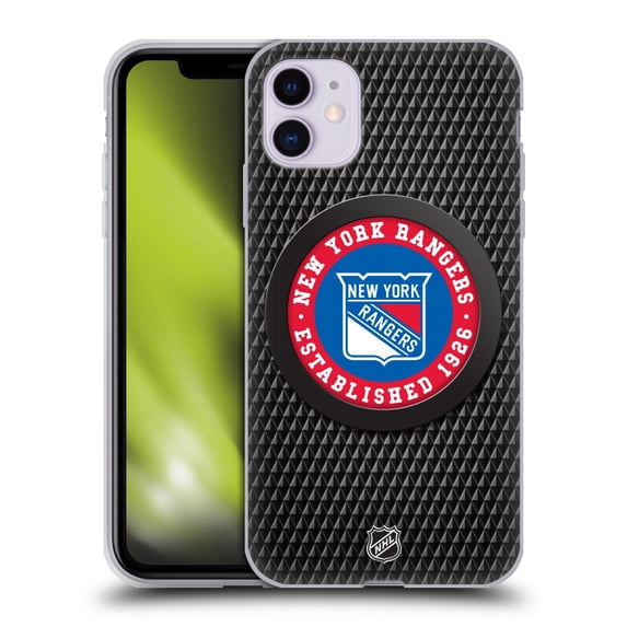 Head Case Designs Officially Licensed NHL New York Rangers Puck Texture Soft Gel Case Compatible with Apple iPhone 11