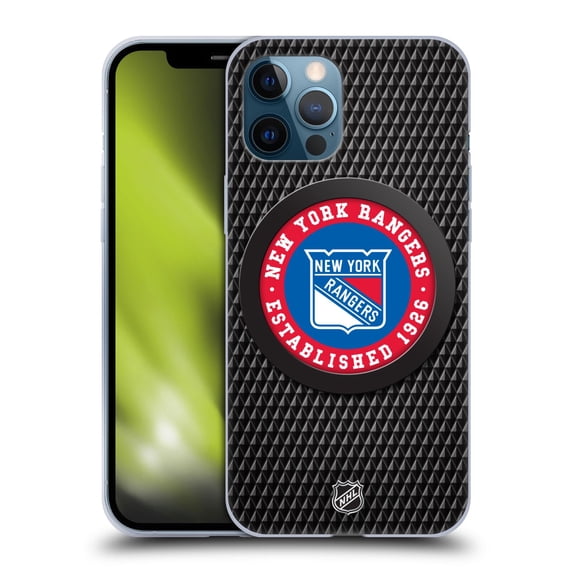 Head Case Designs Officially Licensed NHL New York Rangers Puck Texture Soft Gel Case Compatible with Apple iPhone 12 Pro Max