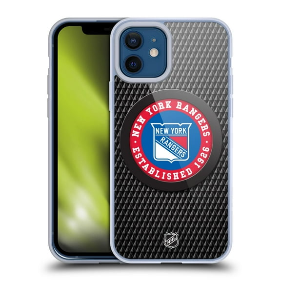 Head Case Designs Officially Licensed NHL New York Rangers Puck Texture Soft Gel Case Compatible with Apple iPhone 12 / iPhone 12 Pro