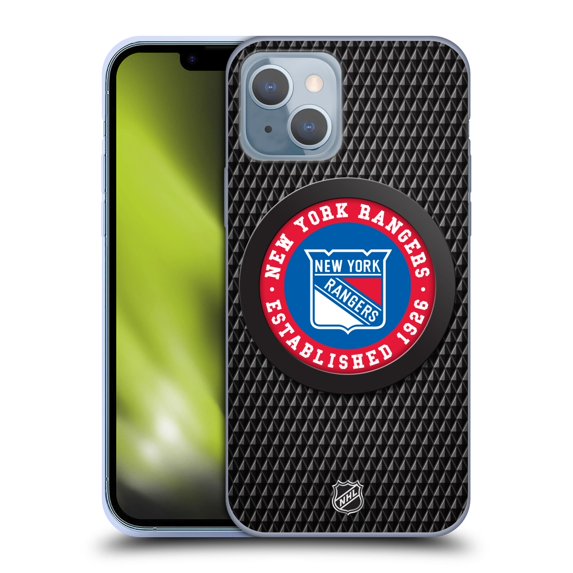 Head Case Designs Officially Licensed NHL New York Rangers Puck Texture Soft Gel Case Compatible with Apple iPhone 14