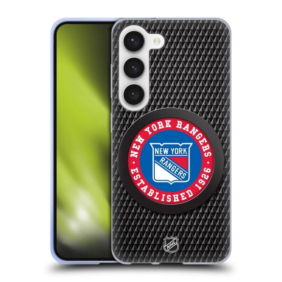 Head Case Designs Officially Licensed NHL New York Rangers Puck Texture Soft Gel Case Compatible with Samsung Galaxy S23 5G
