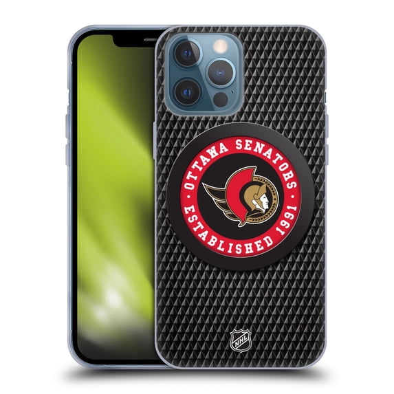 Head Case Designs Officially Licensed NHL Ottawa Senators Puck Texture Soft Gel Case Compatible with Apple iPhone 13 Pro Max