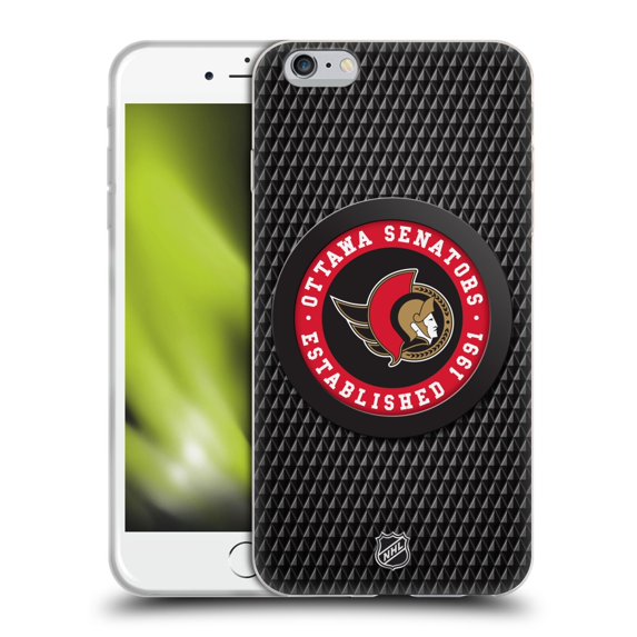 Head Case Designs Officially Licensed NHL Ottawa Senators Puck Texture Soft Gel Case Compatible with Apple iPhone 6 Plus / iPhone 6s Plus