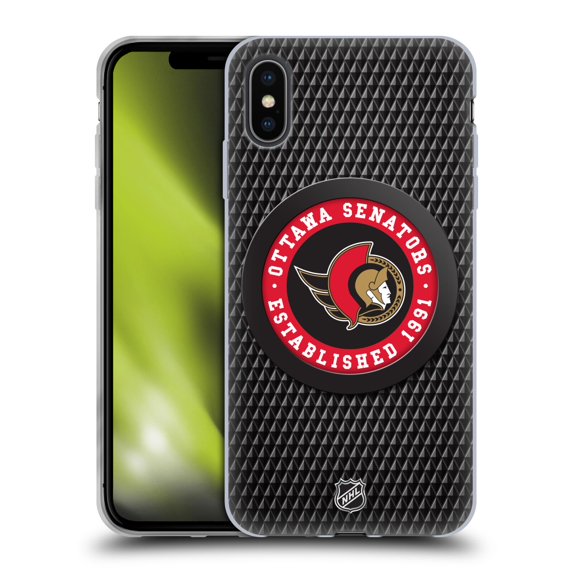 Head Case Designs Officially Licensed NHL Ottawa Senators Puck Texture Soft Gel Case Compatible with Apple iPhone XS Max