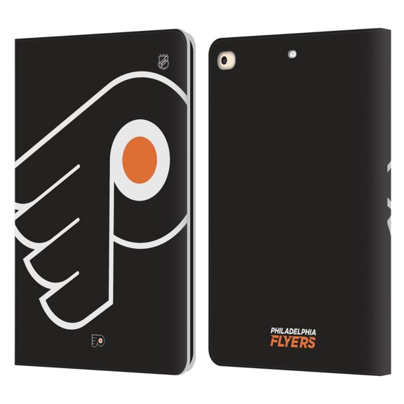 Head Case Designs Officially Licensed NHL Philadelphia Flyers Oversized Leather Book Wallet Case Cover Compatible with Apple iPad 9.7 2017 / iPad 9.7 2018