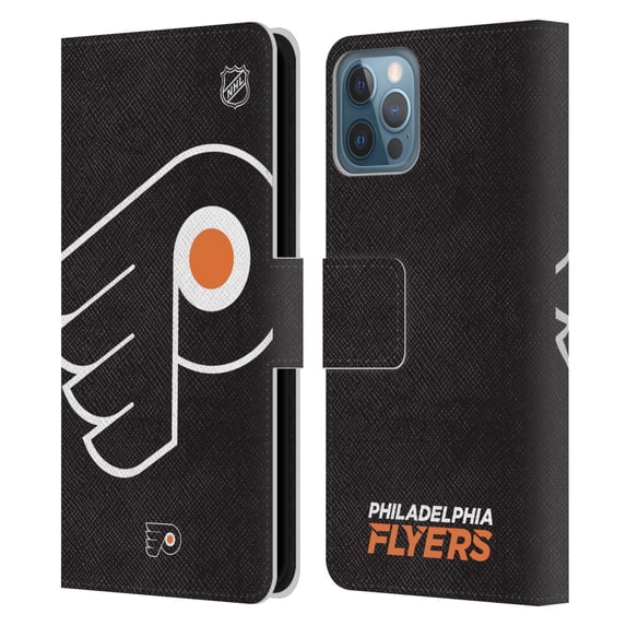 Head Case Designs Officially Licensed NHL Philadelphia Flyers Oversized Leather Book Wallet Case Cover Compatible with Apple iPhone 12 / iPhone 12 Pro