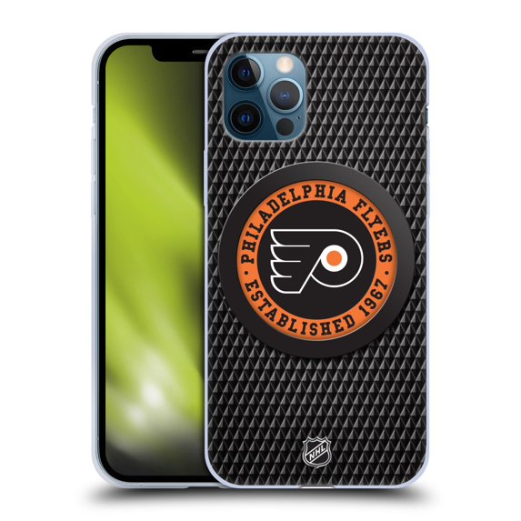 Head Case Designs Officially Licensed NHL Philadelphia Flyers Puck Texture Soft Gel Case Compatible with Apple iPhone 12 / iPhone 12 Pro