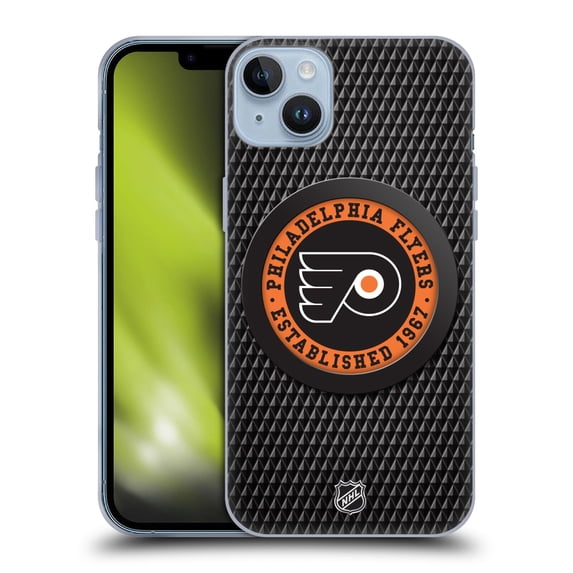 Head Case Designs Officially Licensed NHL Philadelphia Flyers Puck Texture Soft Gel Case Compatible with Apple iPhone 14 Plus