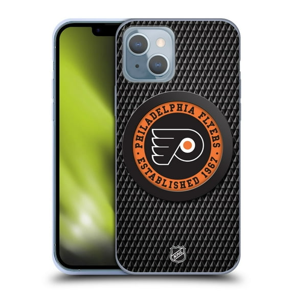 Head Case Designs Officially Licensed NHL Philadelphia Flyers Puck Texture Soft Gel Case Compatible with Apple iPhone 14