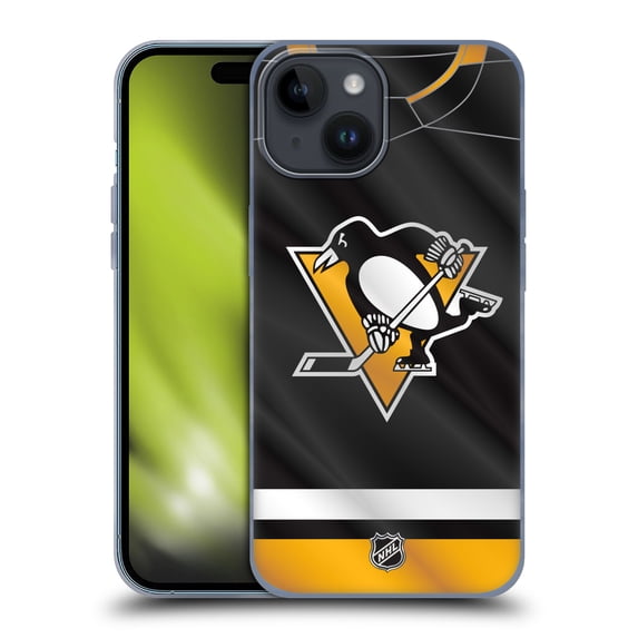 Head Case Designs Officially Licensed NHL Pittsburgh Penguins Jersey Soft Gel Case Compatible with Apple iPhone 15