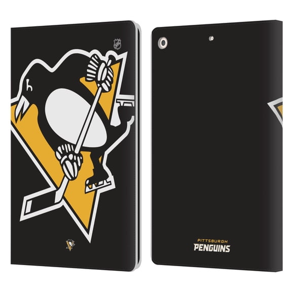 Head Case Designs Officially Licensed NHL Pittsburgh Penguins Oversized Leather Book Wallet Case Cover Compatible with Apple iPad 10.2 2019/2020/2021