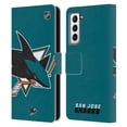 thumbnail image 1 of Head Case Designs Officially Licensed NHL San Jose Sharks Oversized Leather Book Wallet Case Cover Compatible with Samsung Galaxy S21 5G, 1 of 6